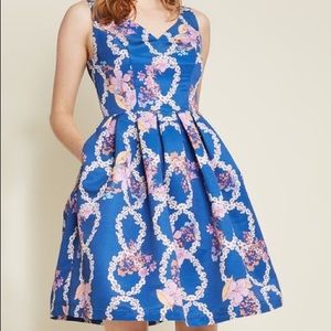 Beautiful You Fit/Flare Floral Helix dress- small